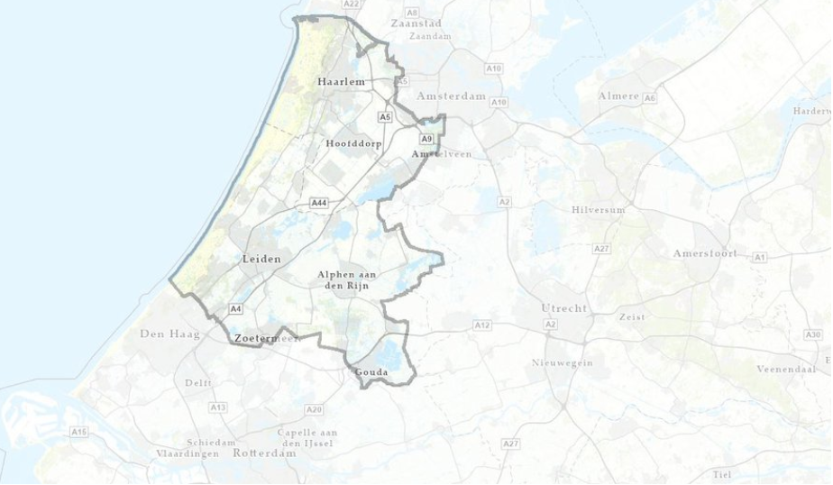 Het werkgebied van Hoogheemraadschap Rijnland